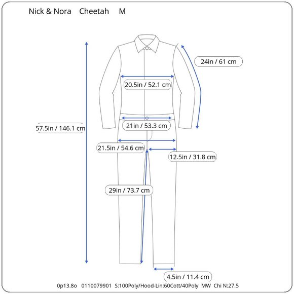 NWT Nick & Nora Cheetah Pajamas Womens M Footless Unionsuit PJs Costume Hood - Picture 10 of 10